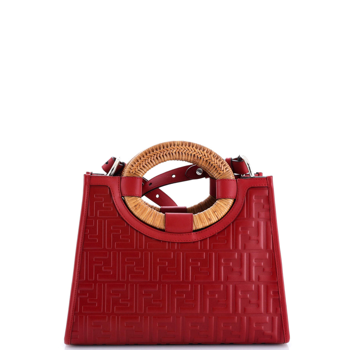 Runaway Shopper Tote Logo Embossed Leather Small