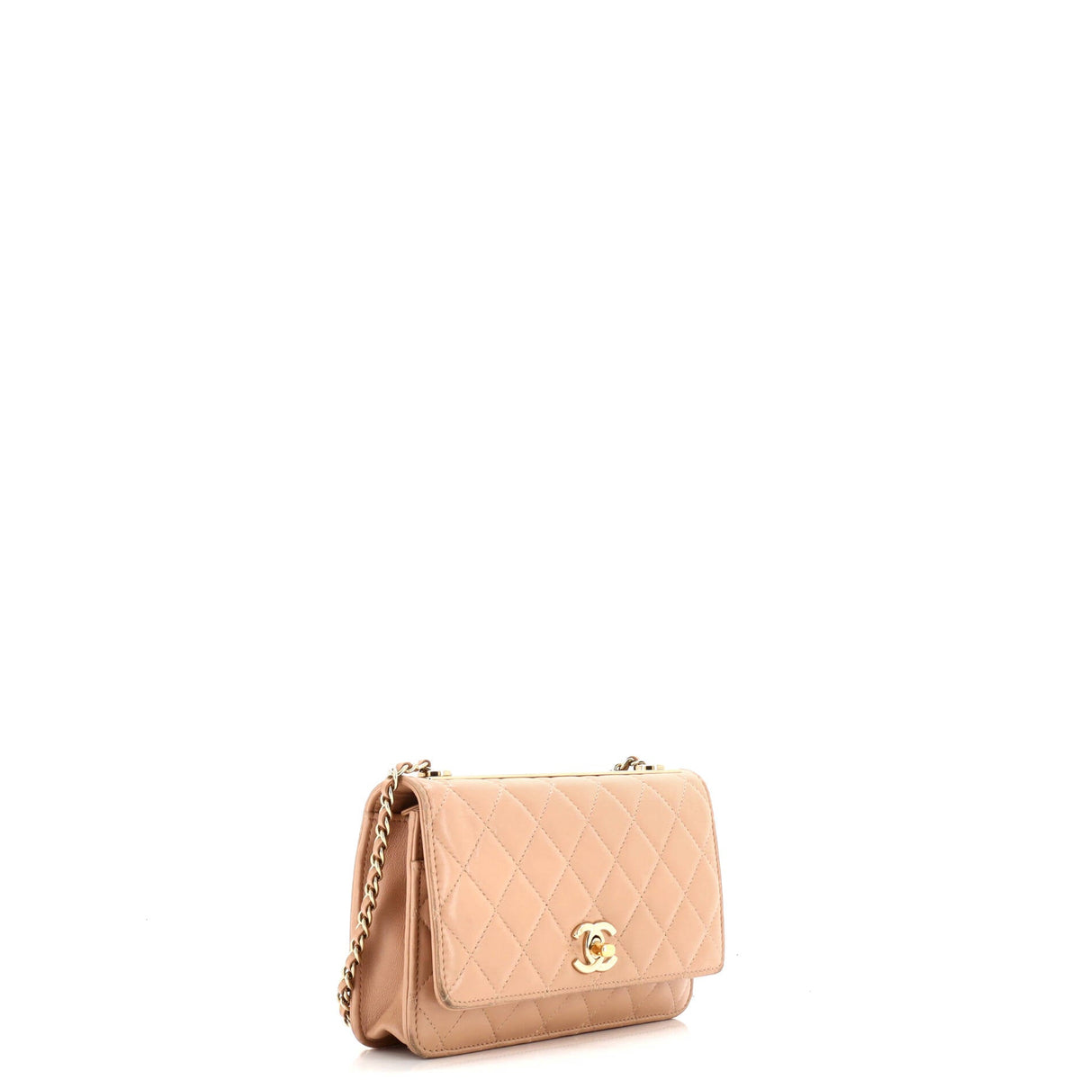 Trendy CC Wallet on Chain Quilted Lambskin