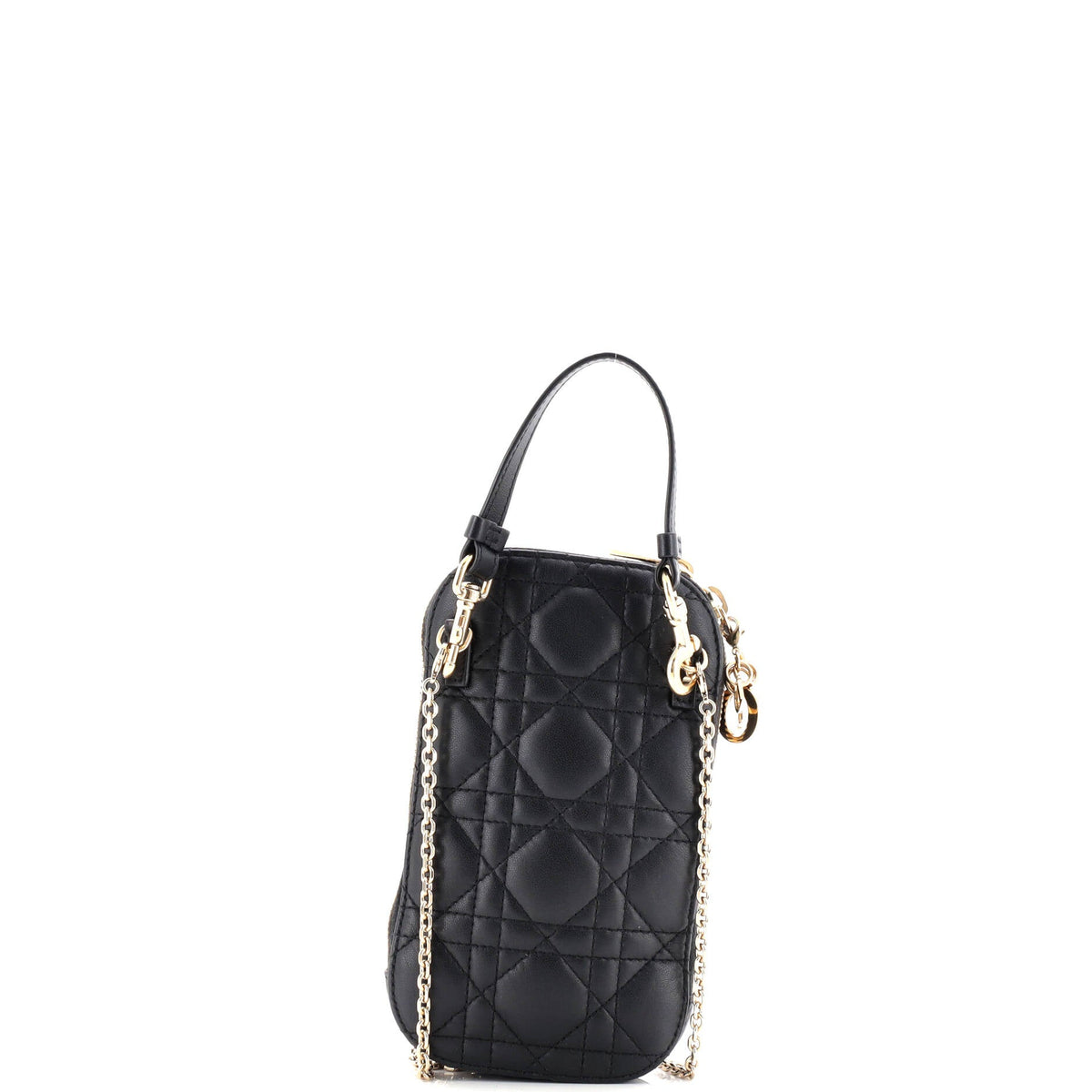 Lady Dior Phone Holder on Chain Cannage Quilt Lambskin