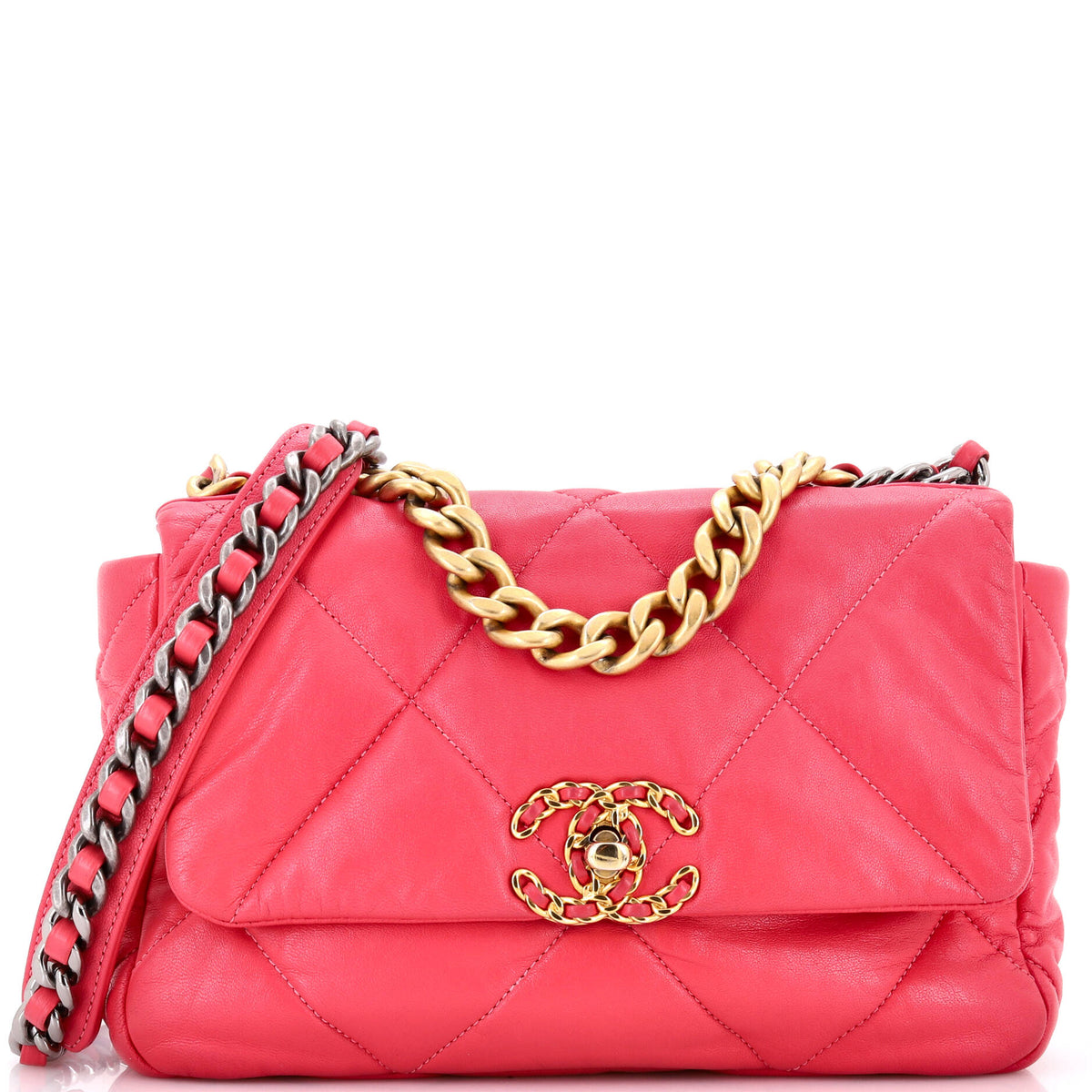 19 Flap Bag Quilted Leather Medium