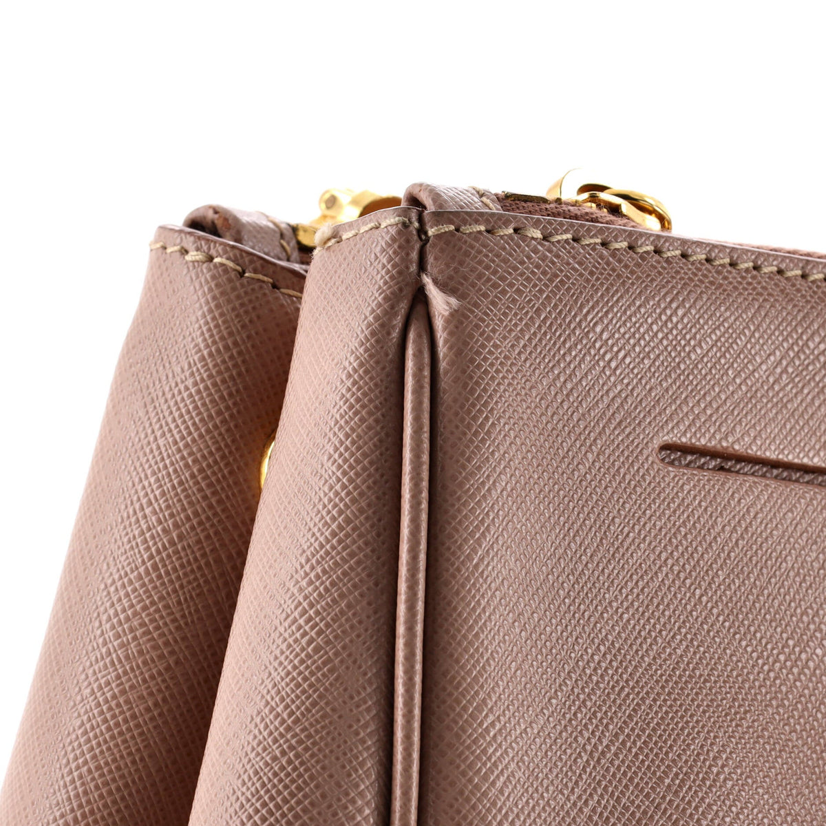 Double Zip Lux Tote Saffiano Leather Medium