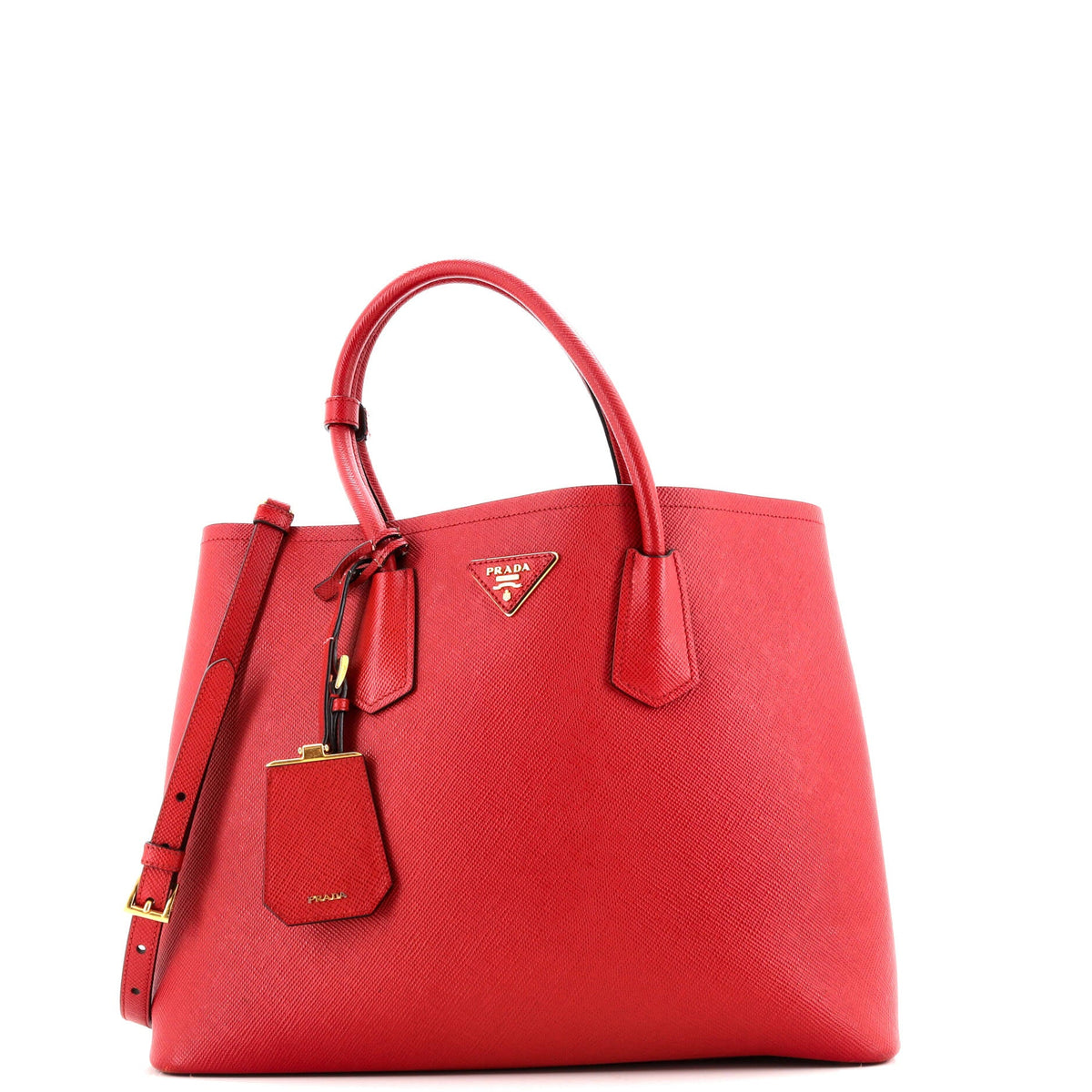 Cuir Double Tote Saffiano Leather Medium