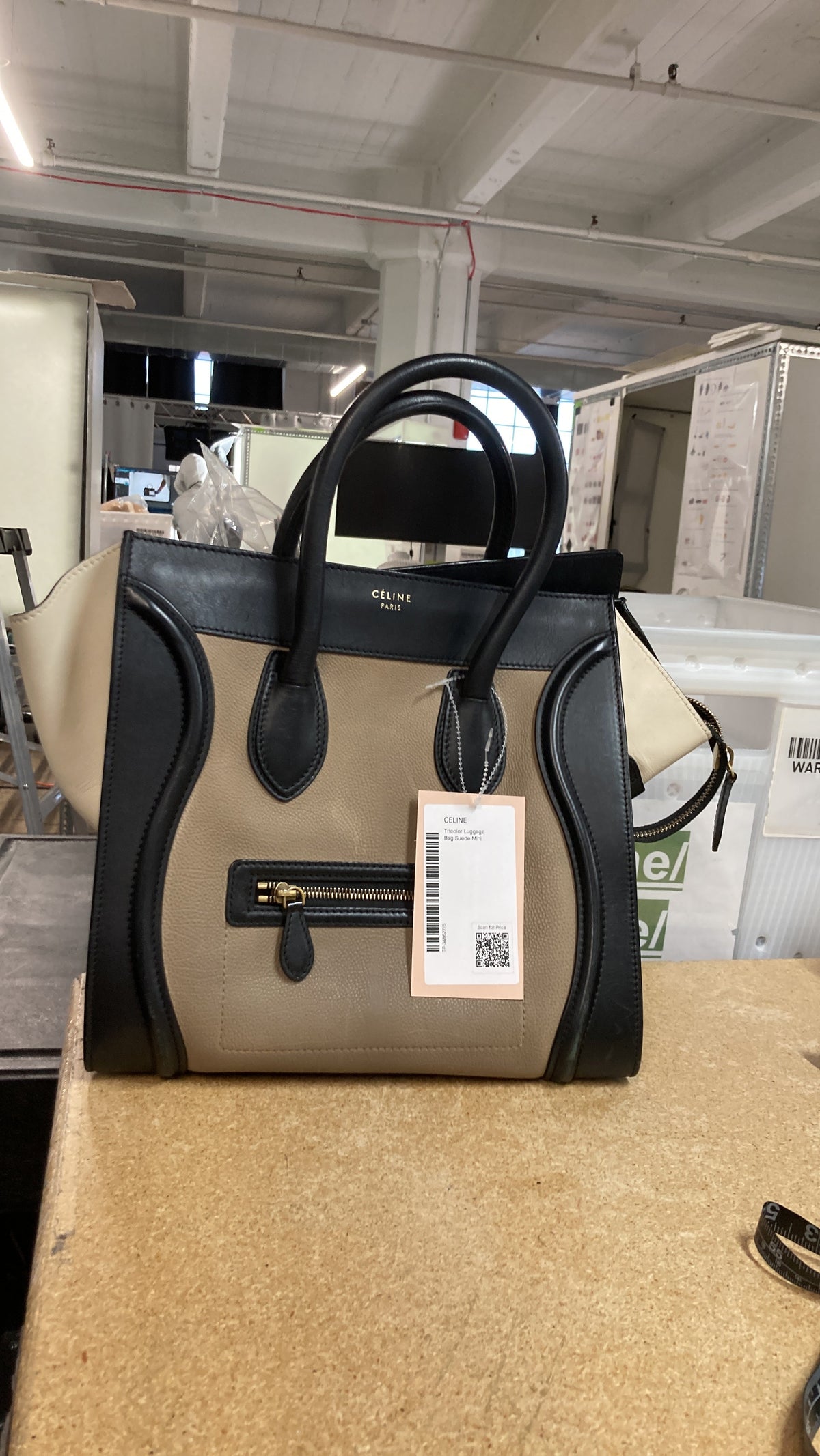 Tricolor Luggage Bag Leather Mini