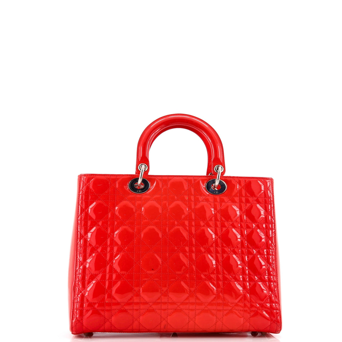 Lady Dior Bag Cannage Quilt Patent Large