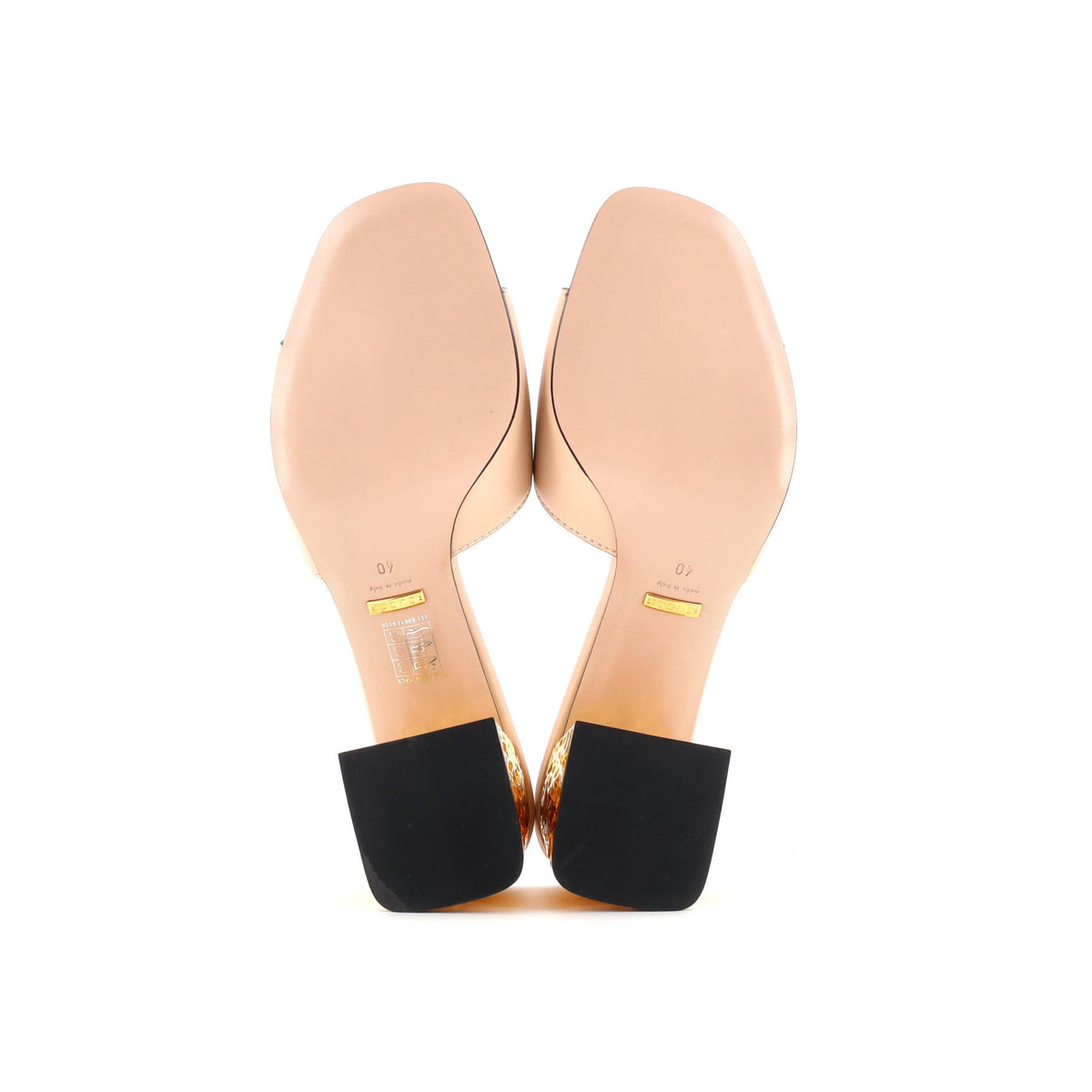 Women's Interlocking G Cut-Out Heeled Slide Sandals Leather