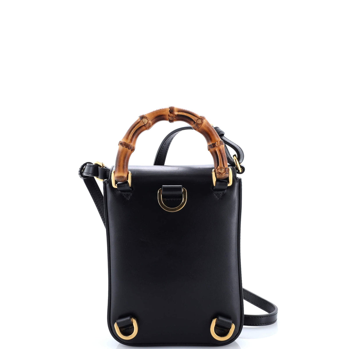 Bamboo Top Handle Backpack Leather Mini