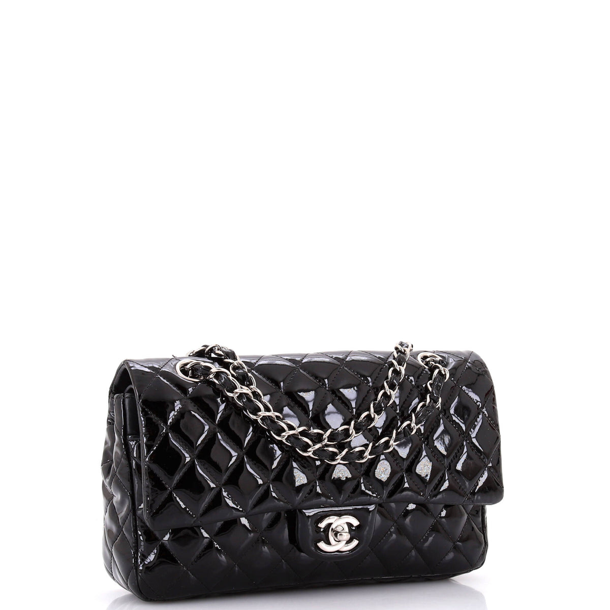 Classic Double Flap Bag Quilted Patent Medium