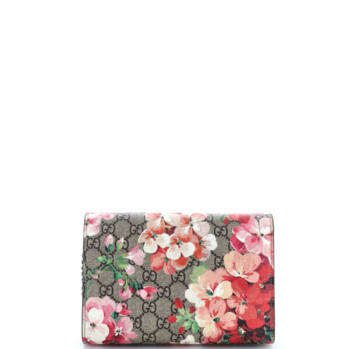 Dionysus Chain Wallet Blooms Print GG Coated Canvas Small