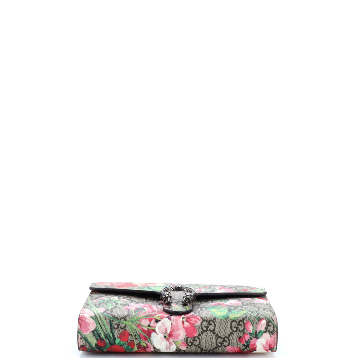 Dionysus Chain Wallet Blooms Print GG Coated Canvas Small