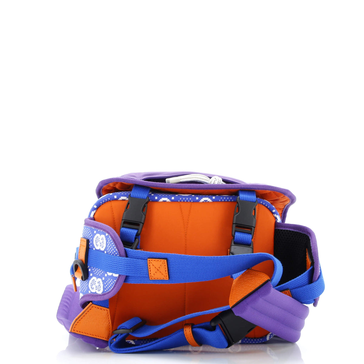 Buckle Flap Chest Strap Backpack GG Fabric with Rubber