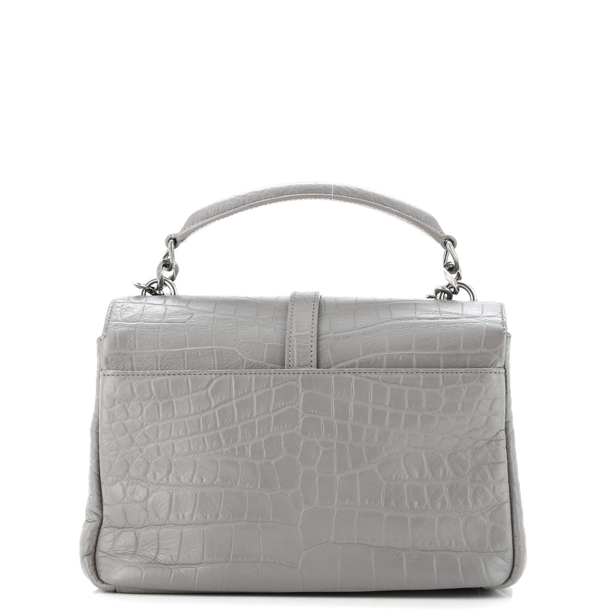 Classic Monogram College Bag Crocodile Embossed Leather Medium