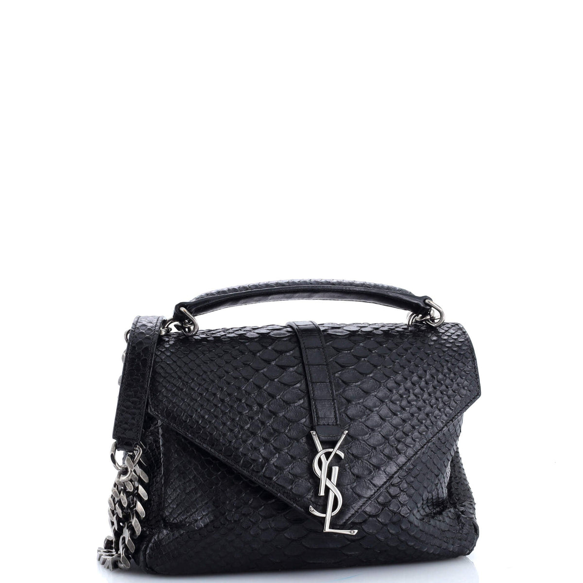 Classic Monogram College Bag Python Embossed Leather Medium