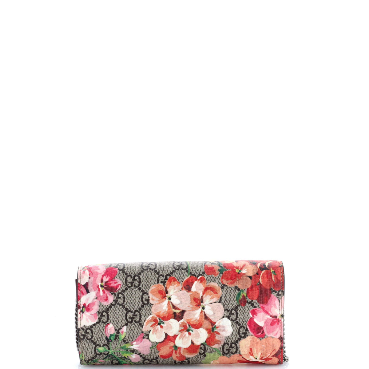 Dionysus Chain Wallet Blooms Print GG Coated Canvas Long