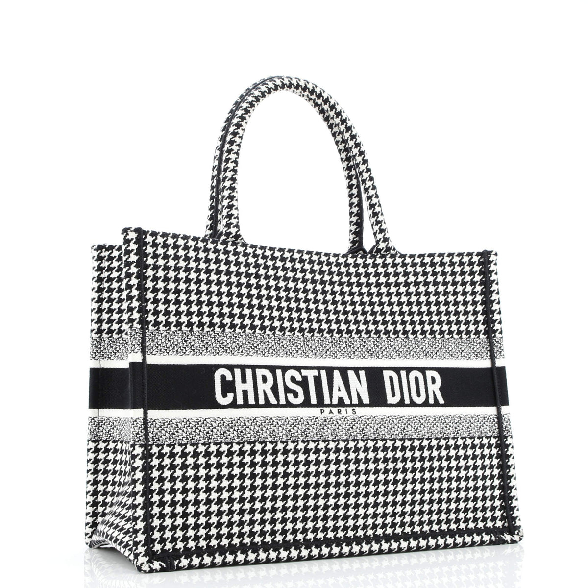 Book Tote Houndstooth Canvas Medium