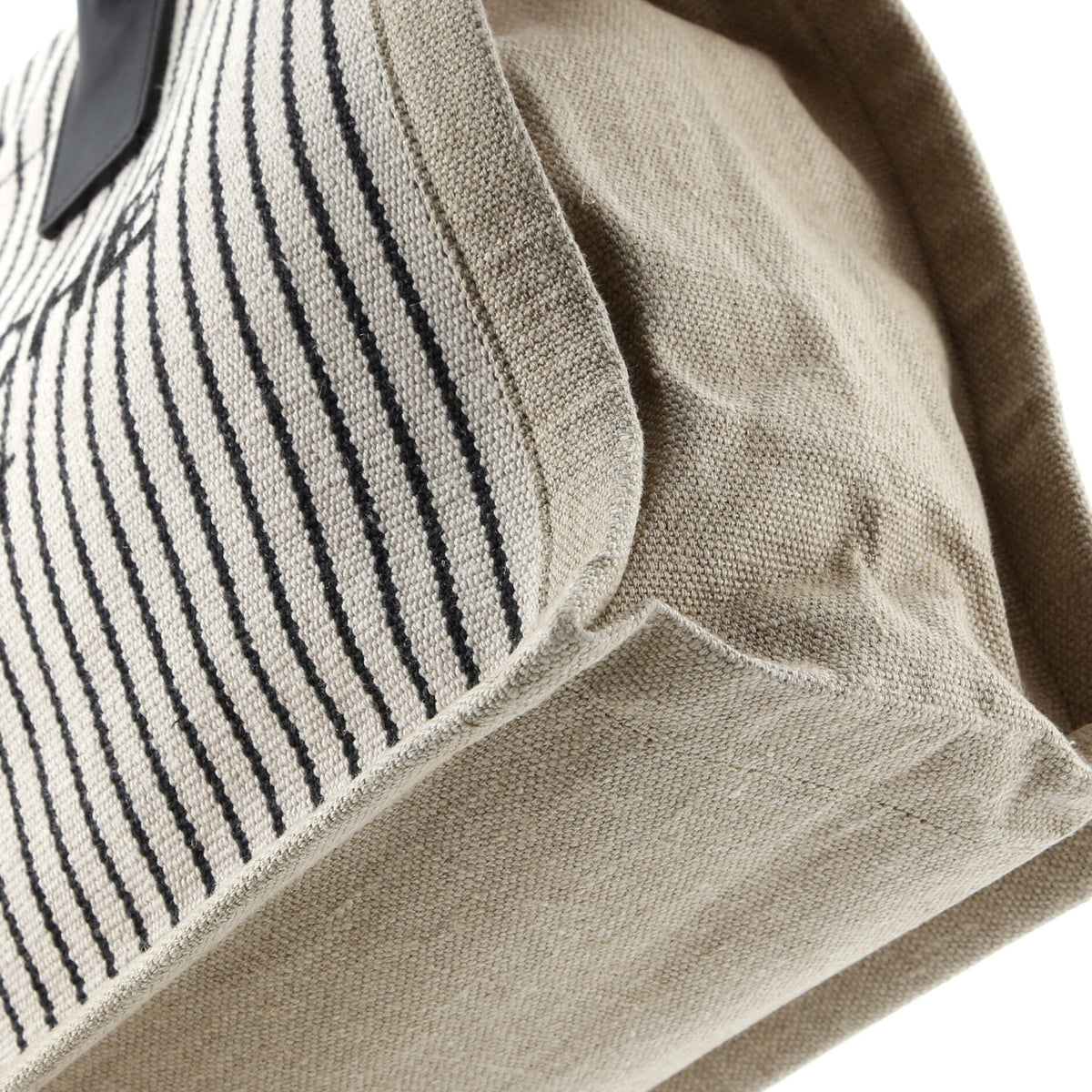 Rive Gauche Shopper Tote Striped Canvas Small