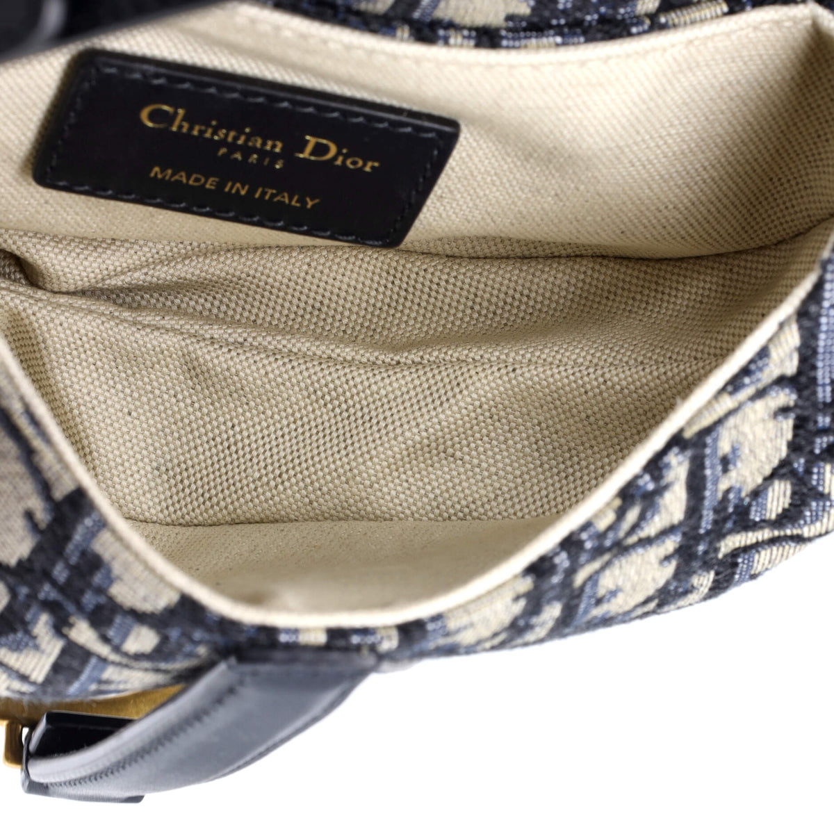 Saddle Handbag with Strap Oblique Canvas Mini