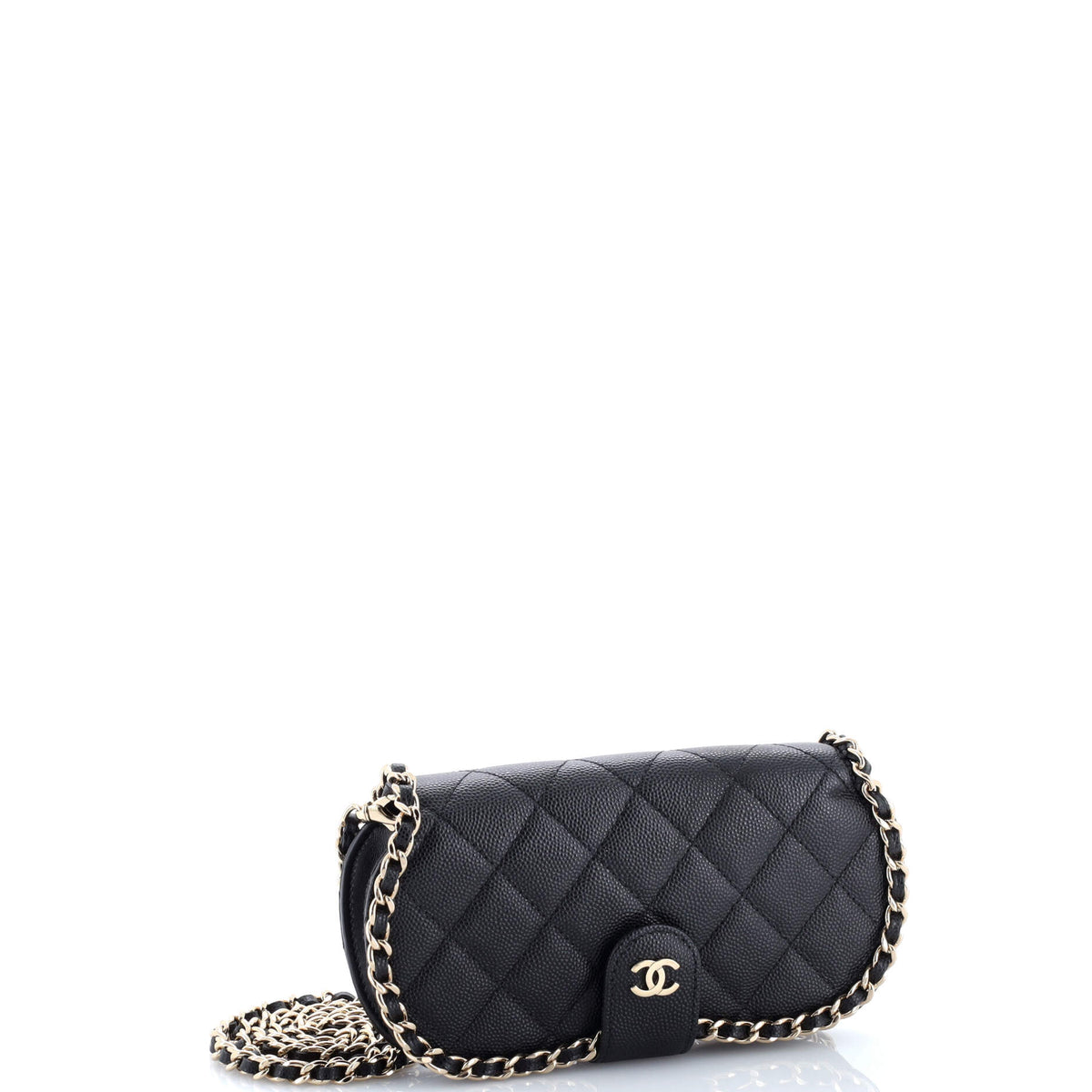 Chain Around Sunglasses Case with Chain Quilted Caviar