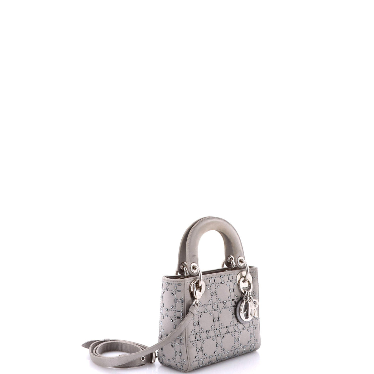 Lady Dior Bag Crystal Embellished Cannage Quilt Satin Mini