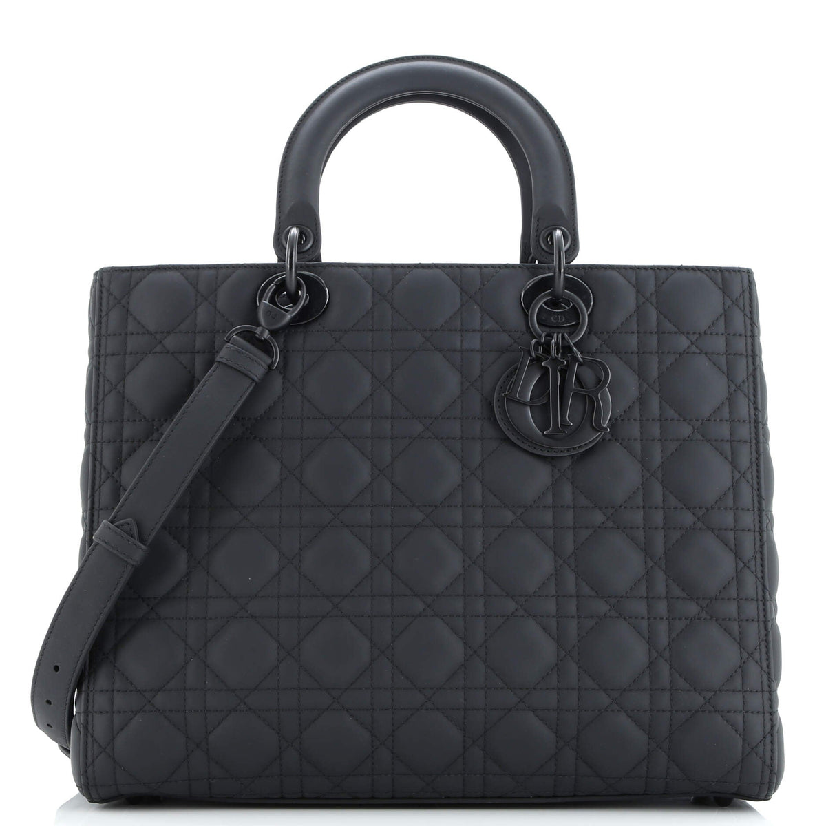 Ultra Matte Lady Dior Bag Cannage Quilt Calfskin Large