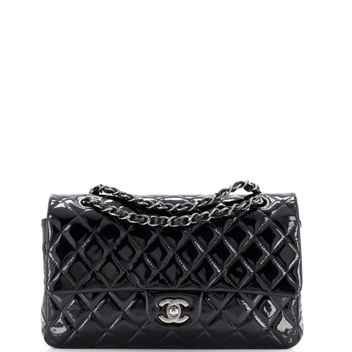 Classic Double Flap Bag Quilted Patent Medium