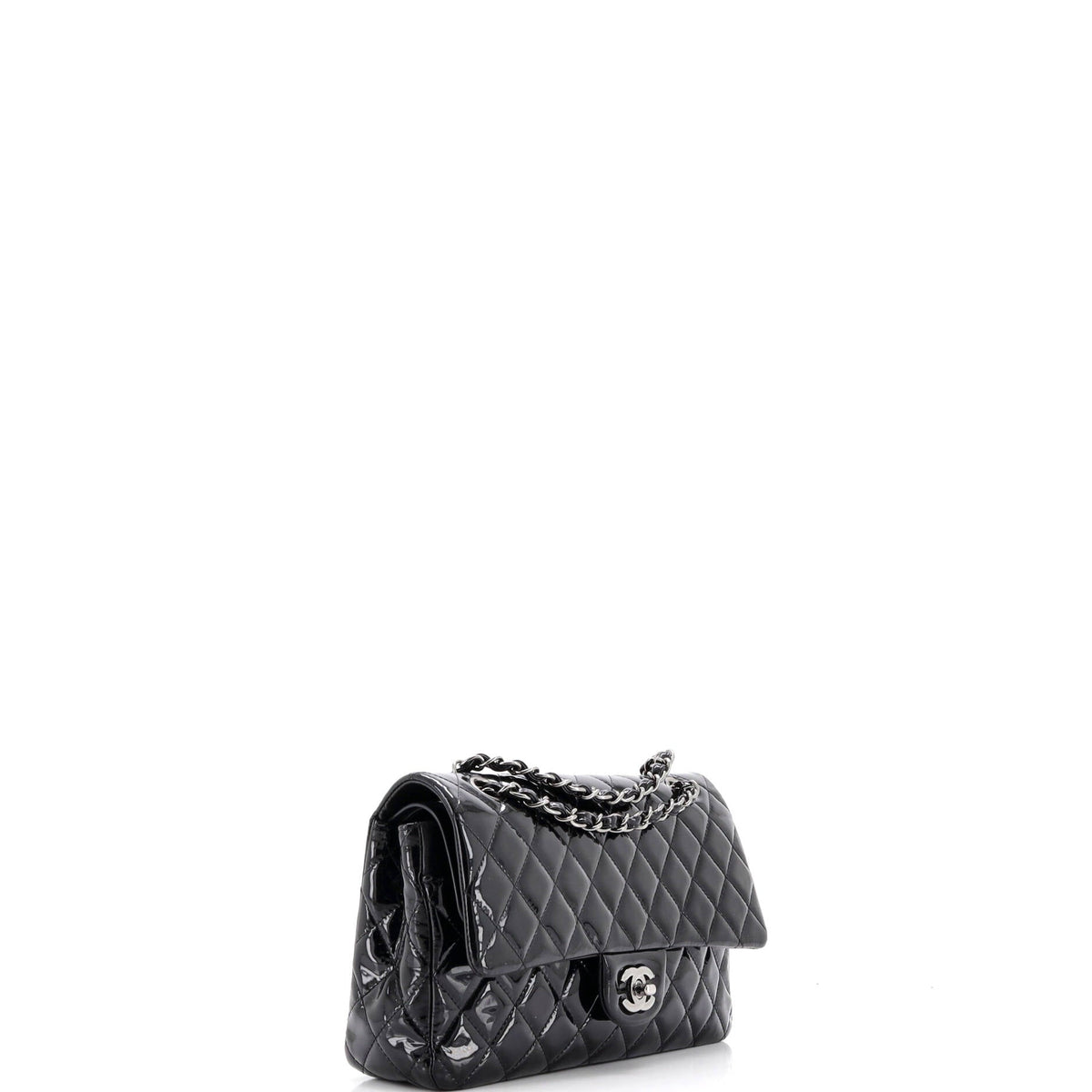 Classic Double Flap Bag Quilted Patent Medium