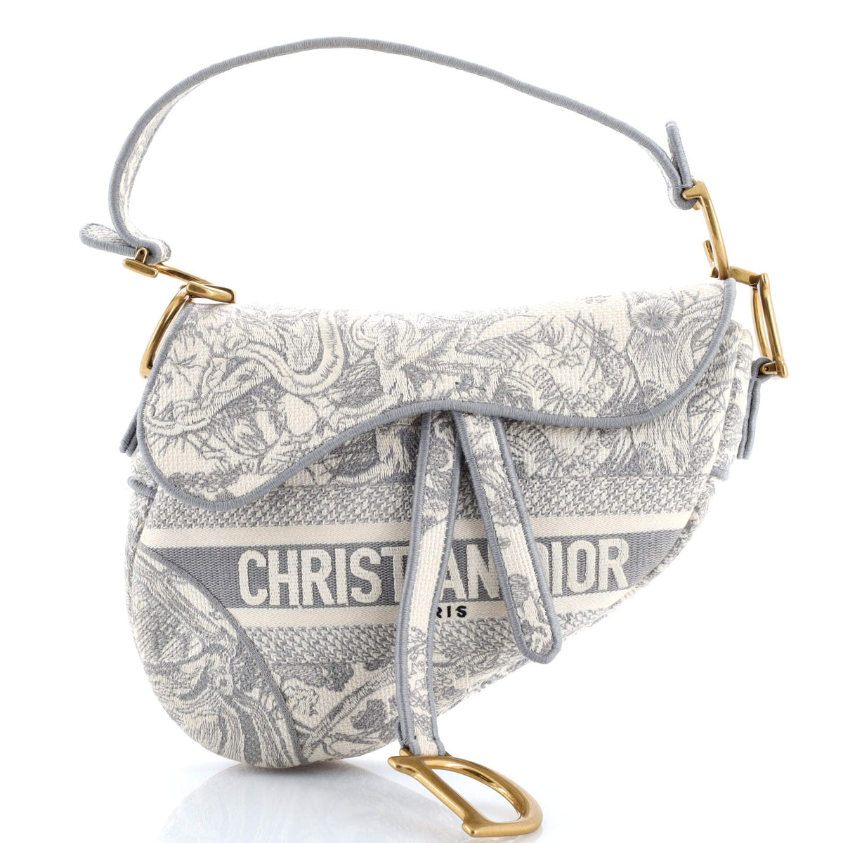 Saddle Bag Logo Embroidered Canvas Medium