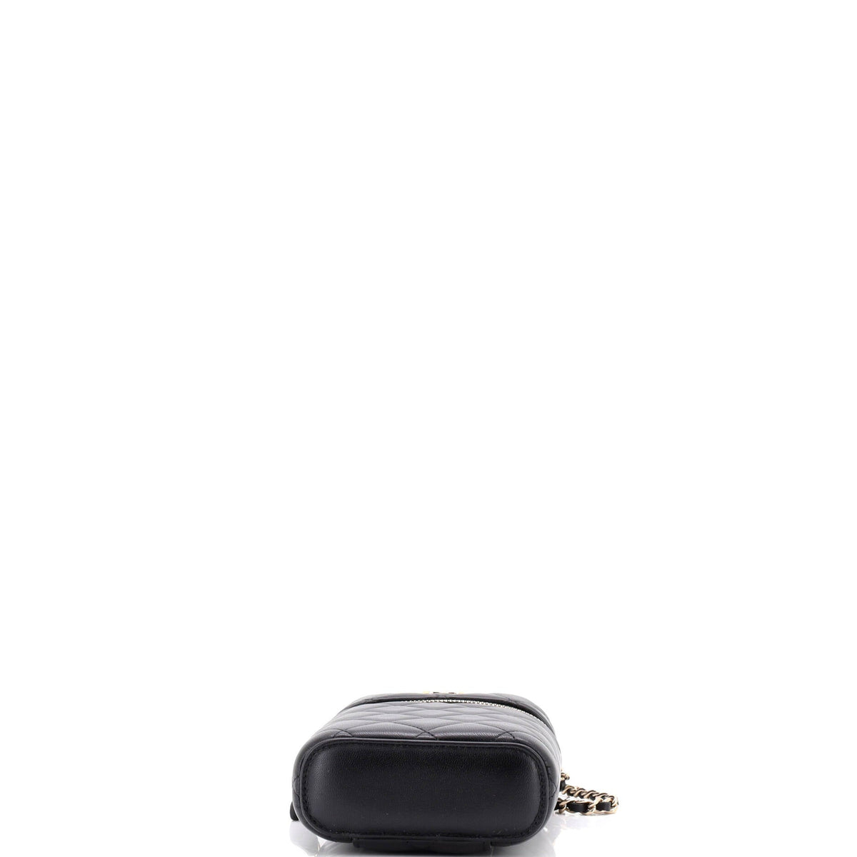 Classic Vanity Top Handle Phone Holder with Chain Quilted Lambskin