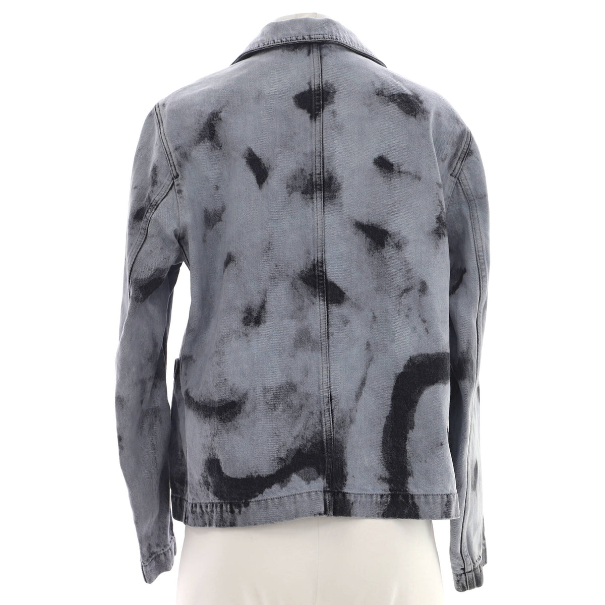 Women's Three Pocket Button Up Jacket Tie Dye Printed Denim