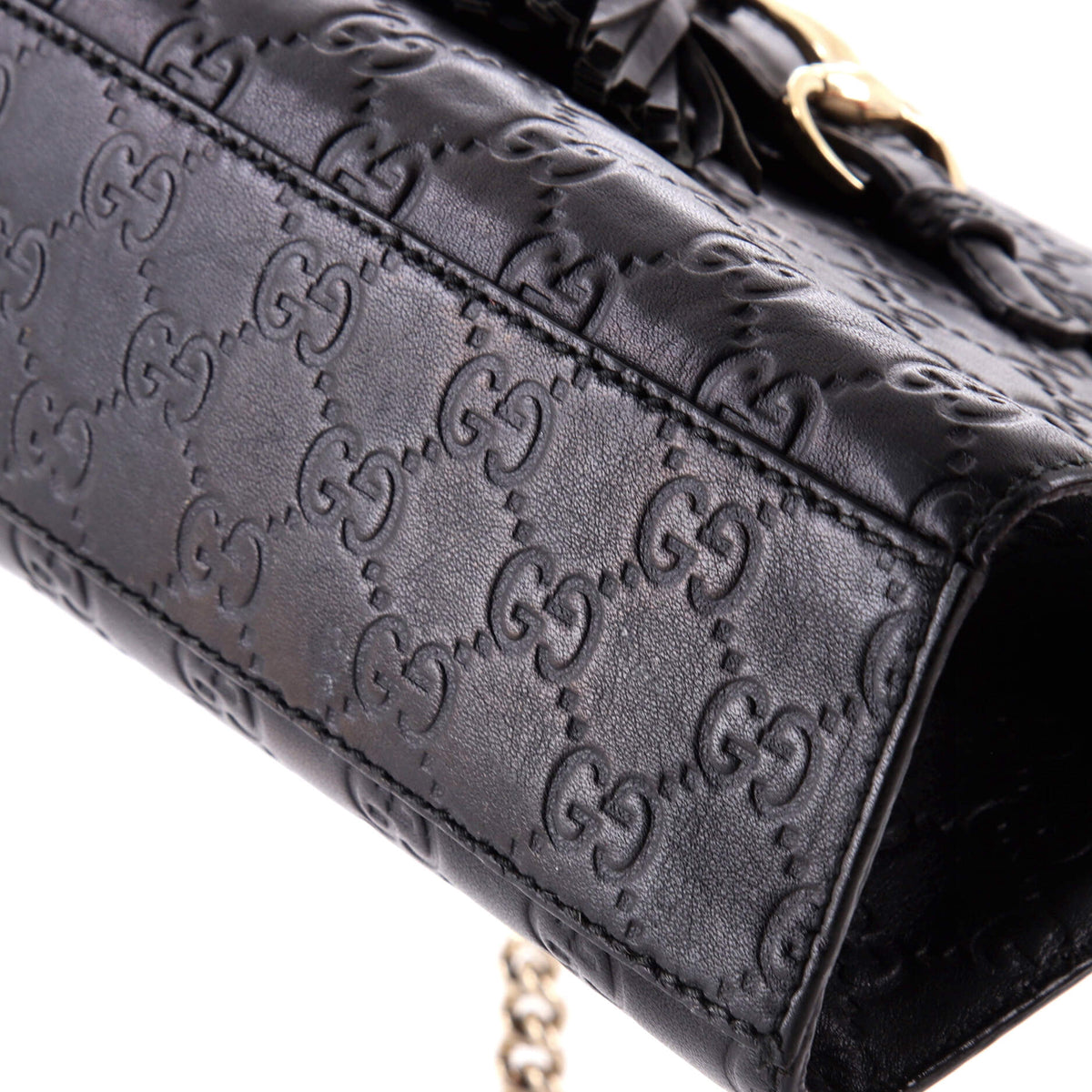 Emily Chain Flap Bag Guccissima Leather Medium