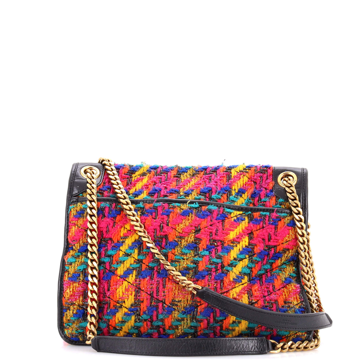 Niki Chain Flap Bag Matelasse Chevron Tweed Medium