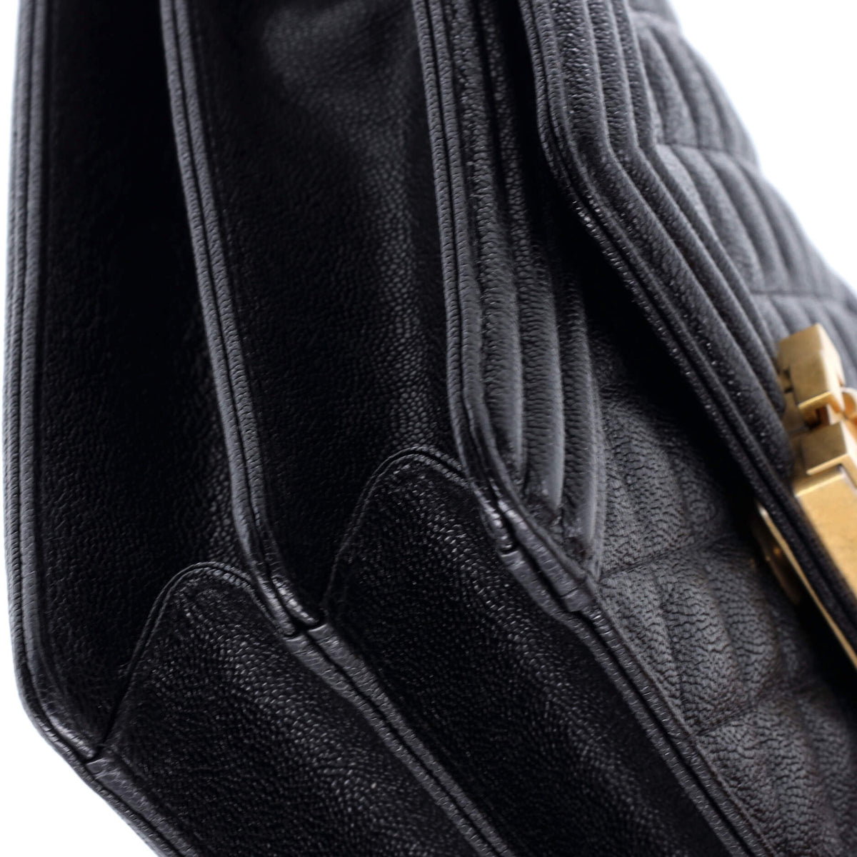 North South Boy Flap Bag Quilted Caviar Small