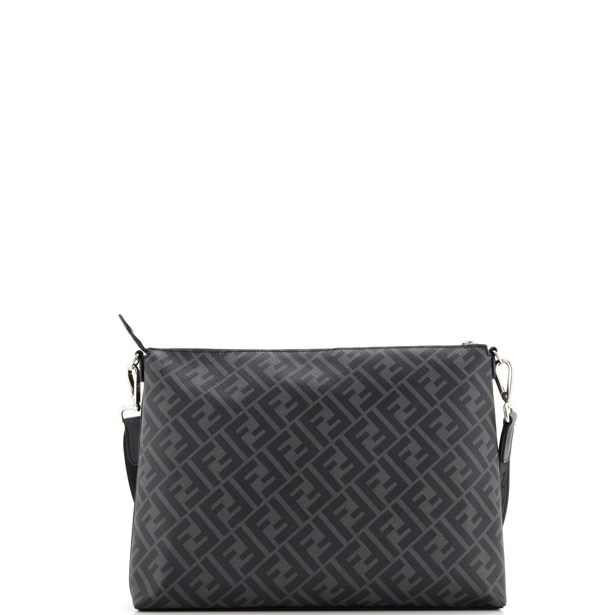 Front Zip Messenger Zucca Coated Canvas and Leather Large
