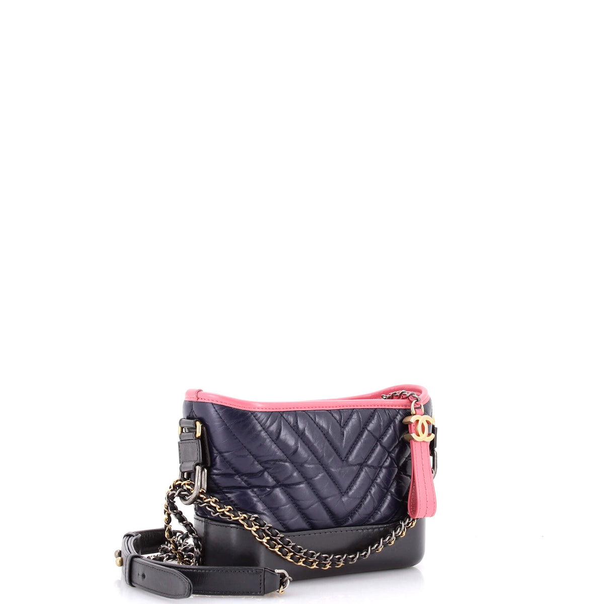 Gabrielle Hobo Chevron Aged Calfskin Small