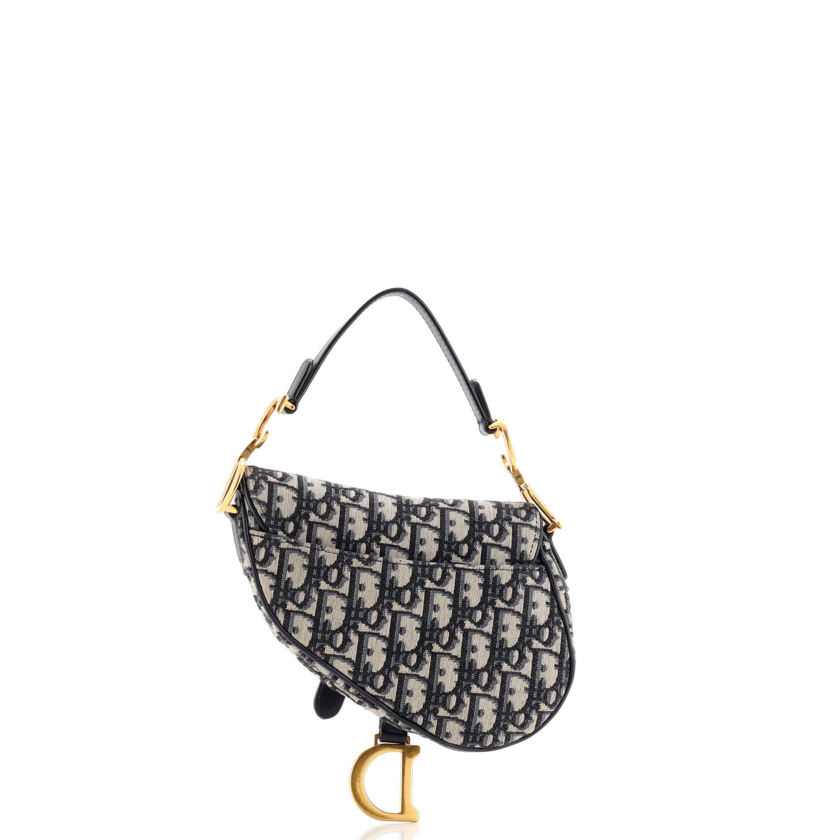 Saddle Handbag with Strap Oblique Canvas Mini