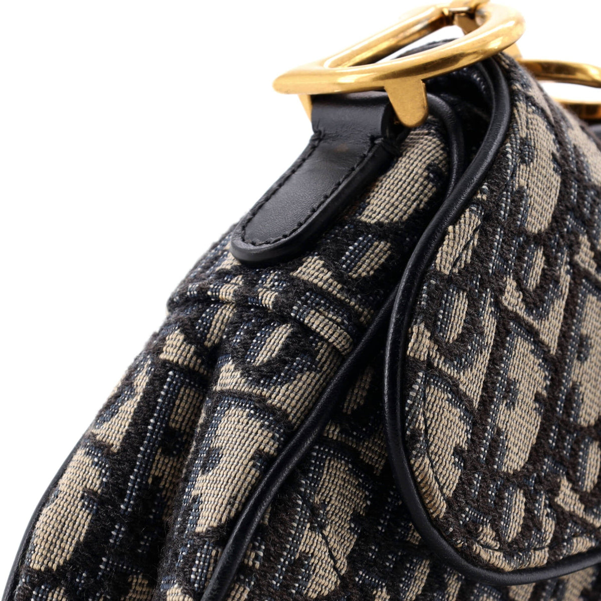 Saddle Handbag with Strap Oblique Canvas Mini