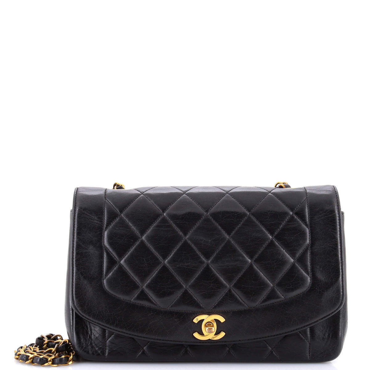 Vintage Diana Flap Bag Quilted Lambskin Medium
