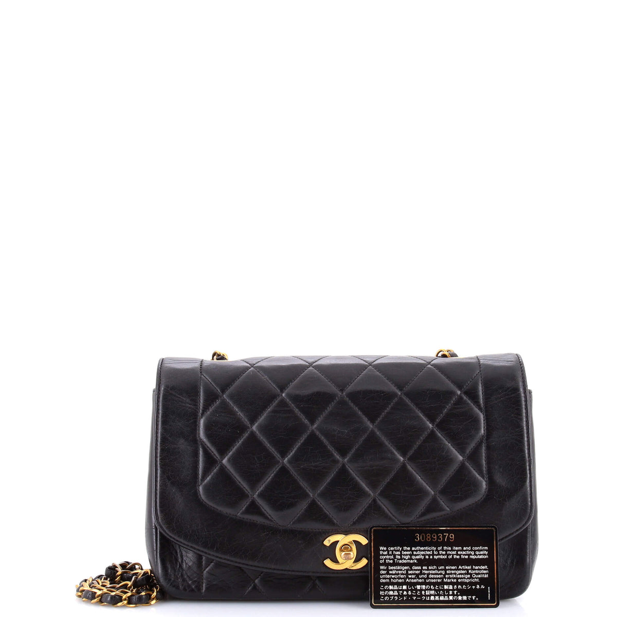Vintage Diana Flap Bag Quilted Lambskin Medium