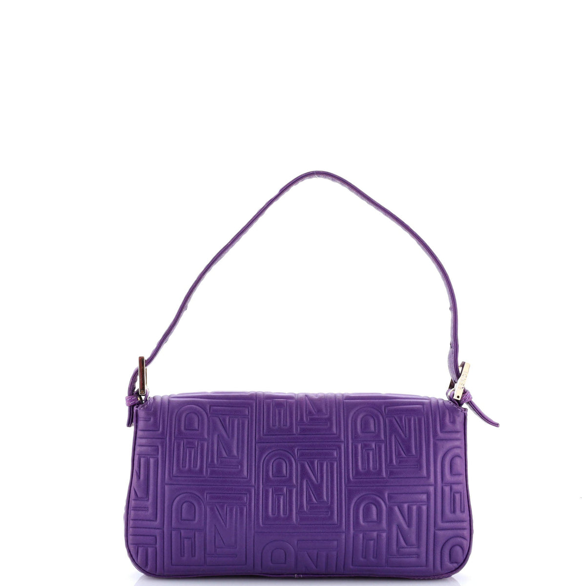 Baguette Bag Logo Embossed Leather Small