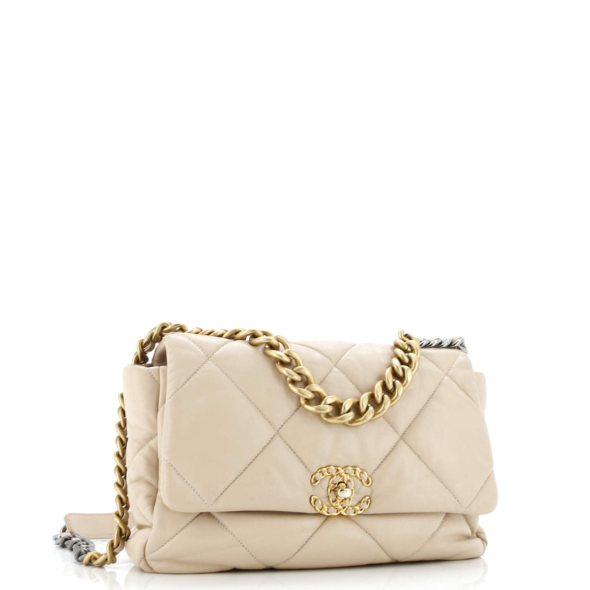 19 Flap Bag Quilted Leather Large