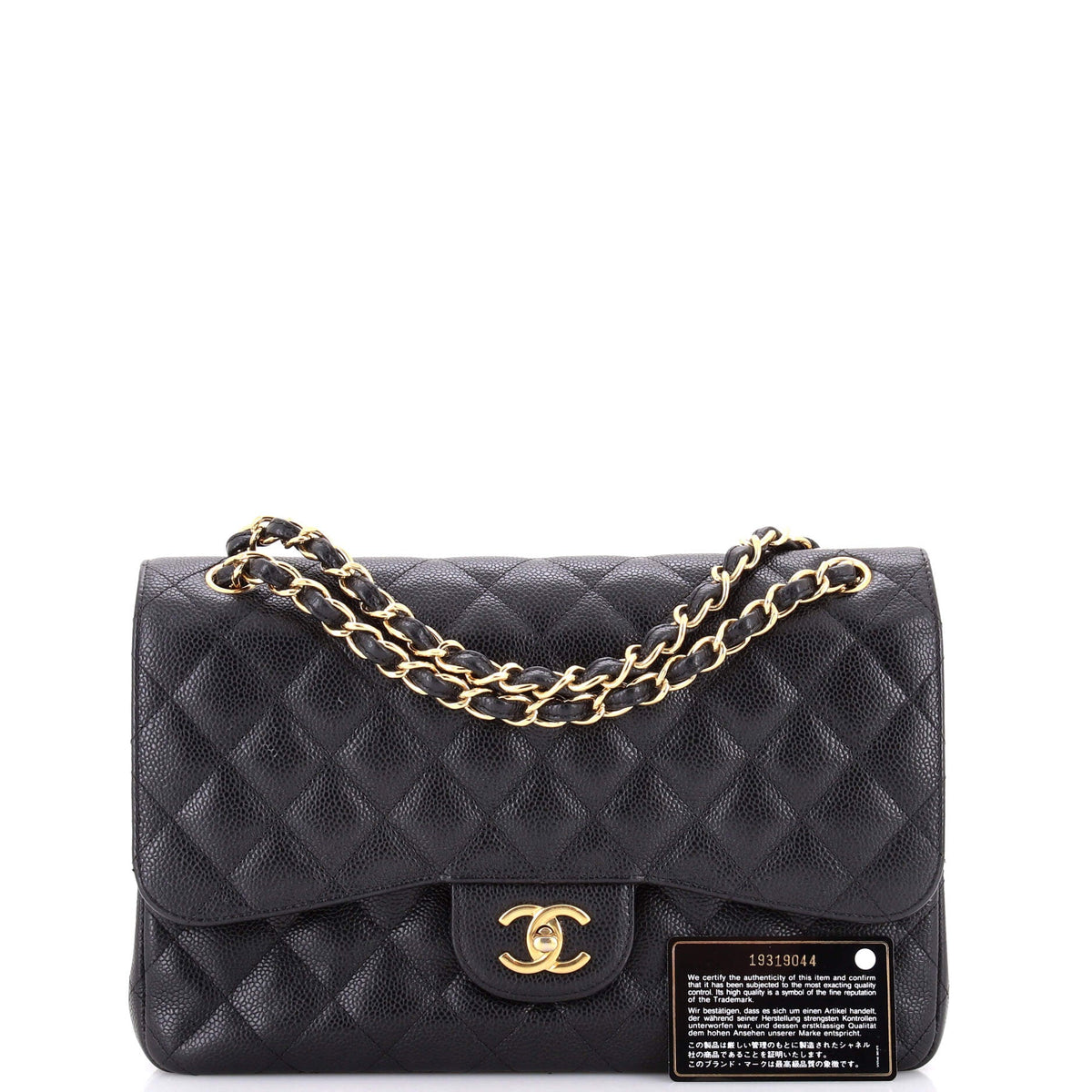 Classic Double Flap Bag Quilted Caviar Jumbo