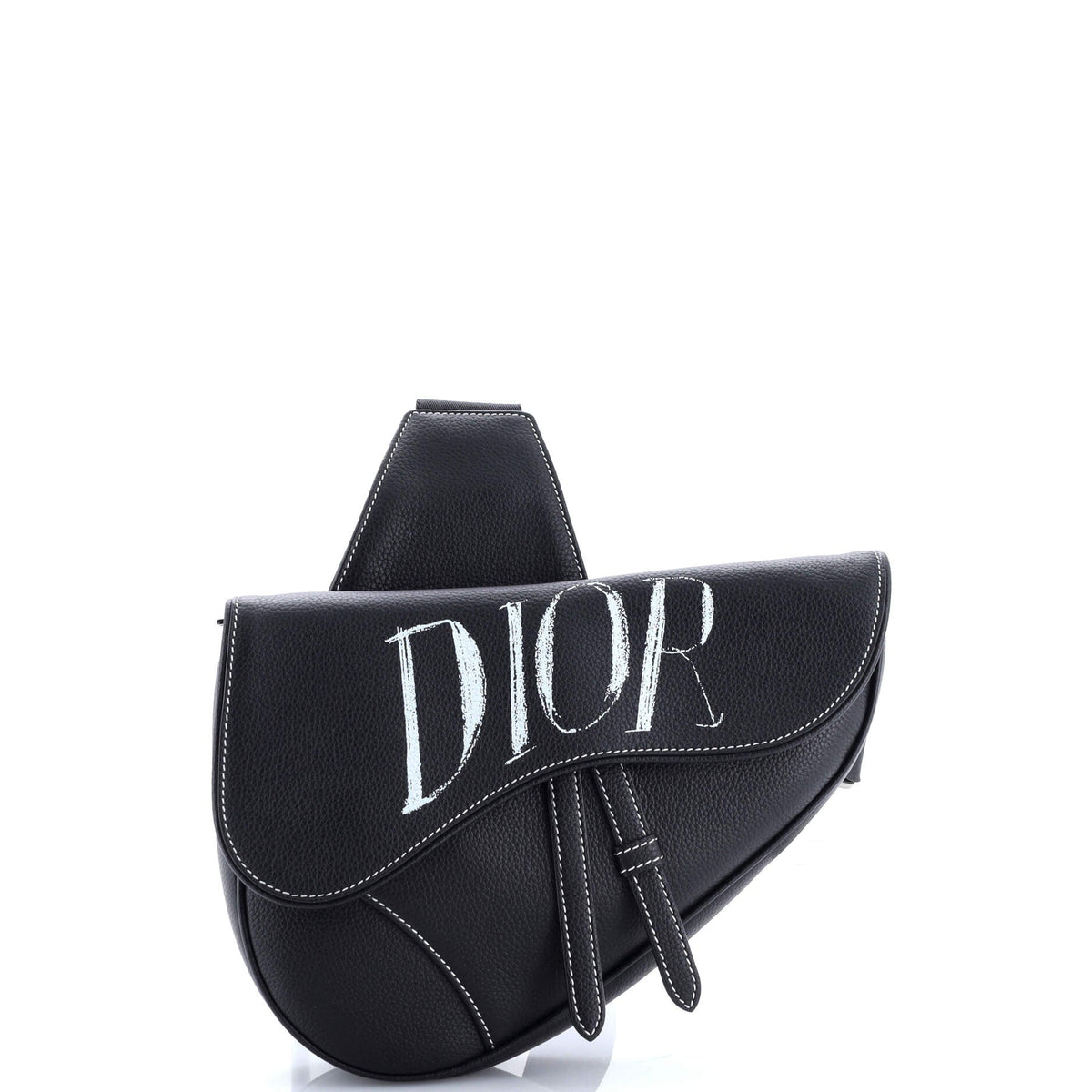 Alex Foxton Logo Saddle Crossbody Bag Printed Leather