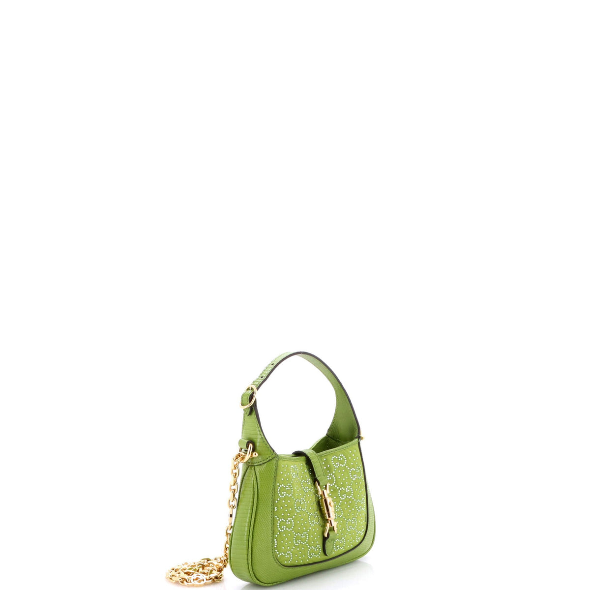 Jackie 1961 Chain Hobo GG Embellished Canvas with Lizard Mini