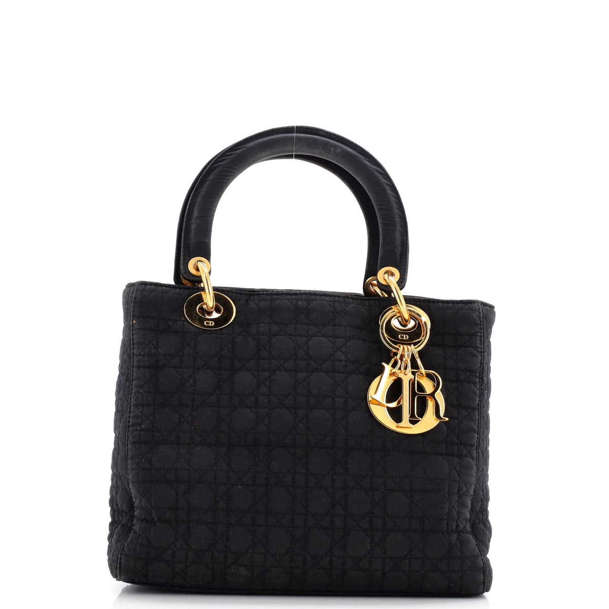 Vintage Lady Dior Bag Cannage Quilt Nylon Medium