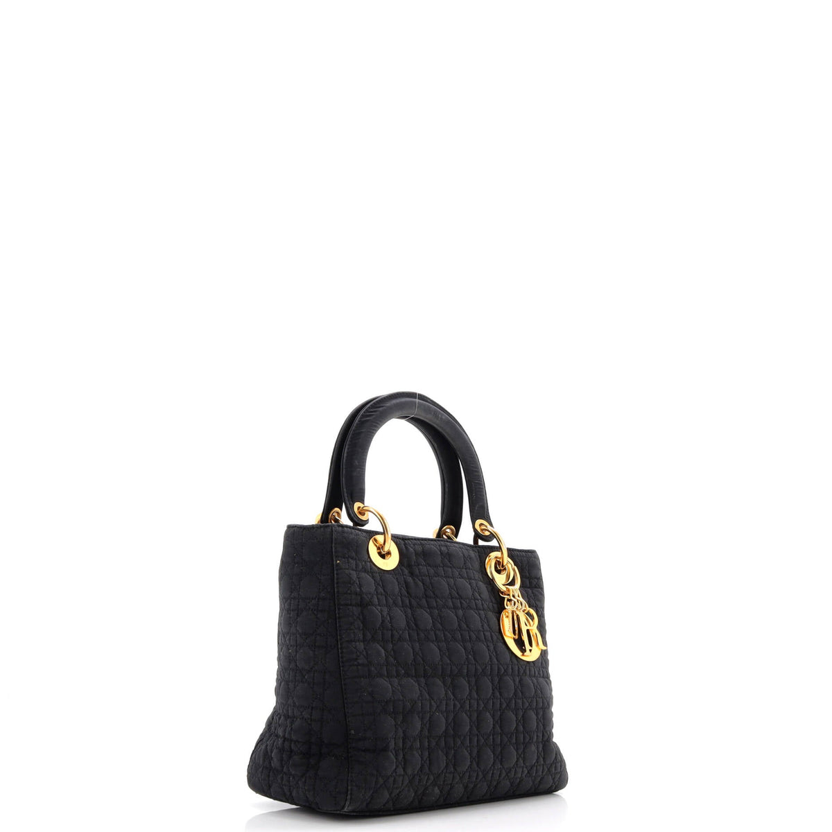 Vintage Lady Dior Bag Cannage Quilt Nylon Medium