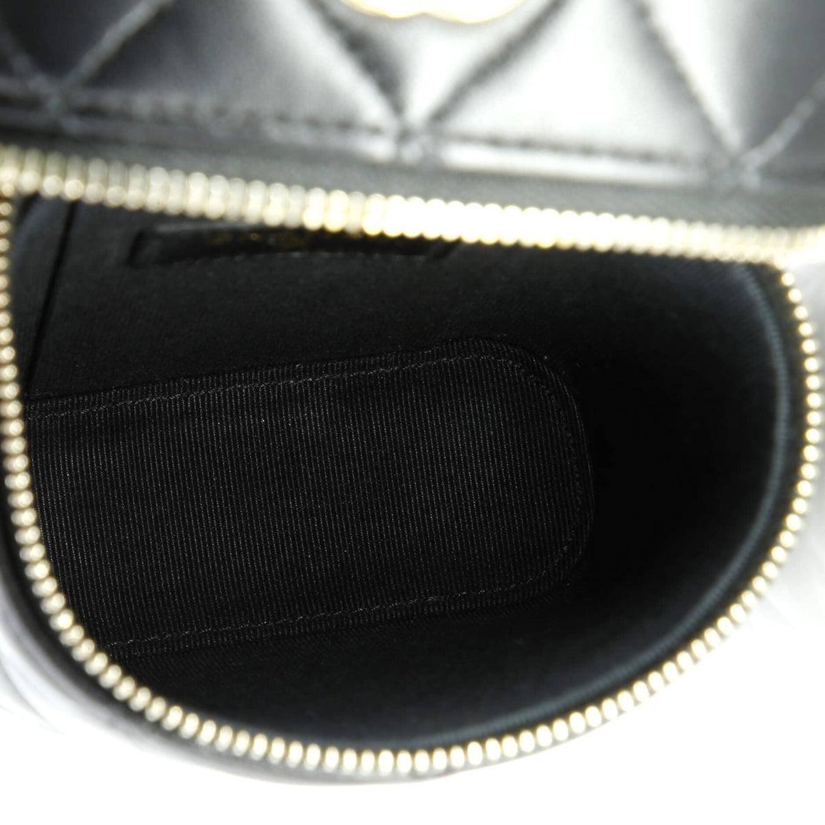 Classic Vanity Top Handle Phone Holder with Chain Quilted Lambskin