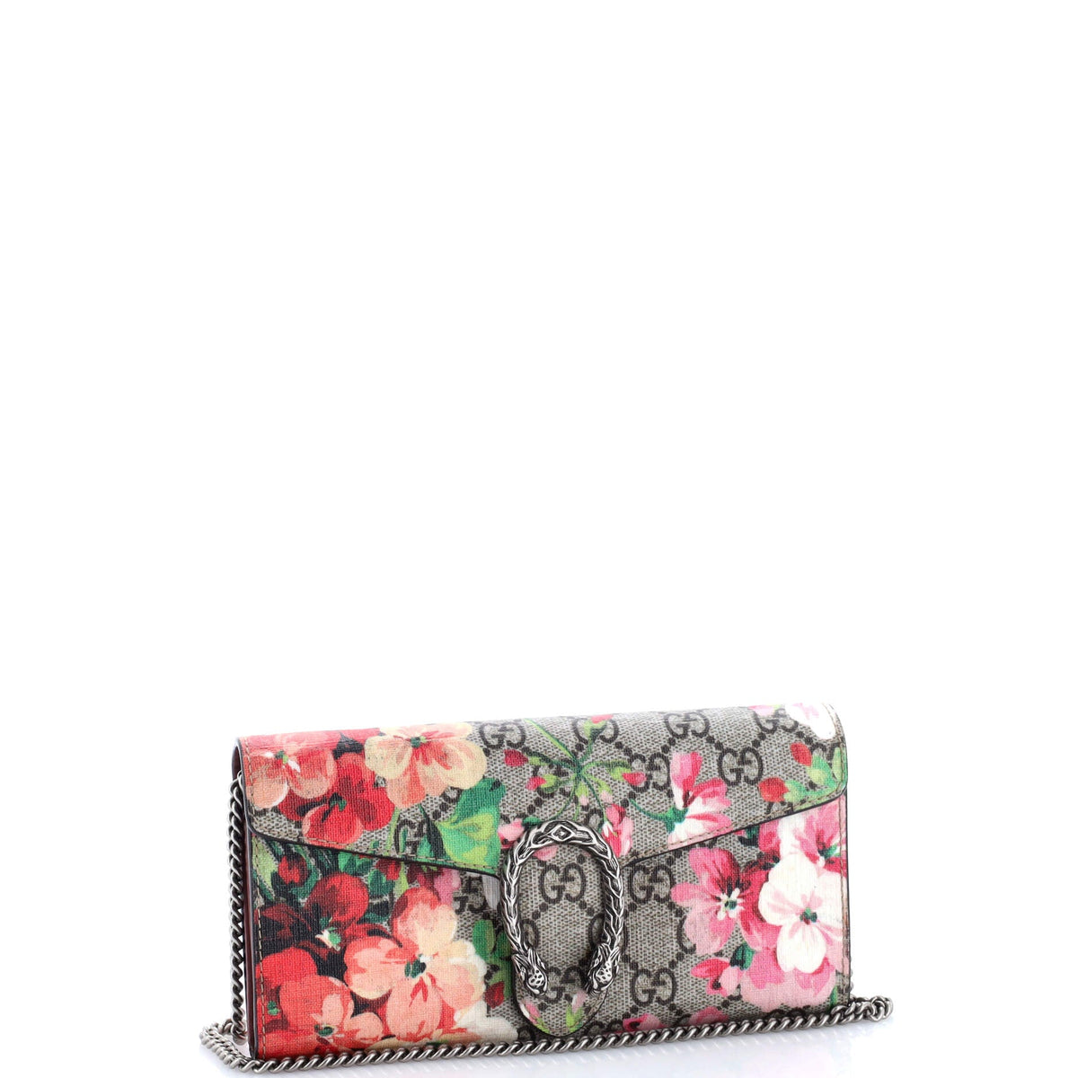 Dionysus Chain Wallet Blooms Print GG Coated Canvas Long