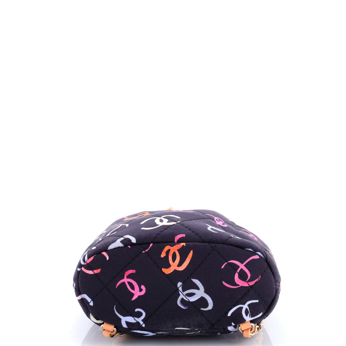 Logo Drawstring CC Bucket Backpack Quilted CC Printed Fabric Small
