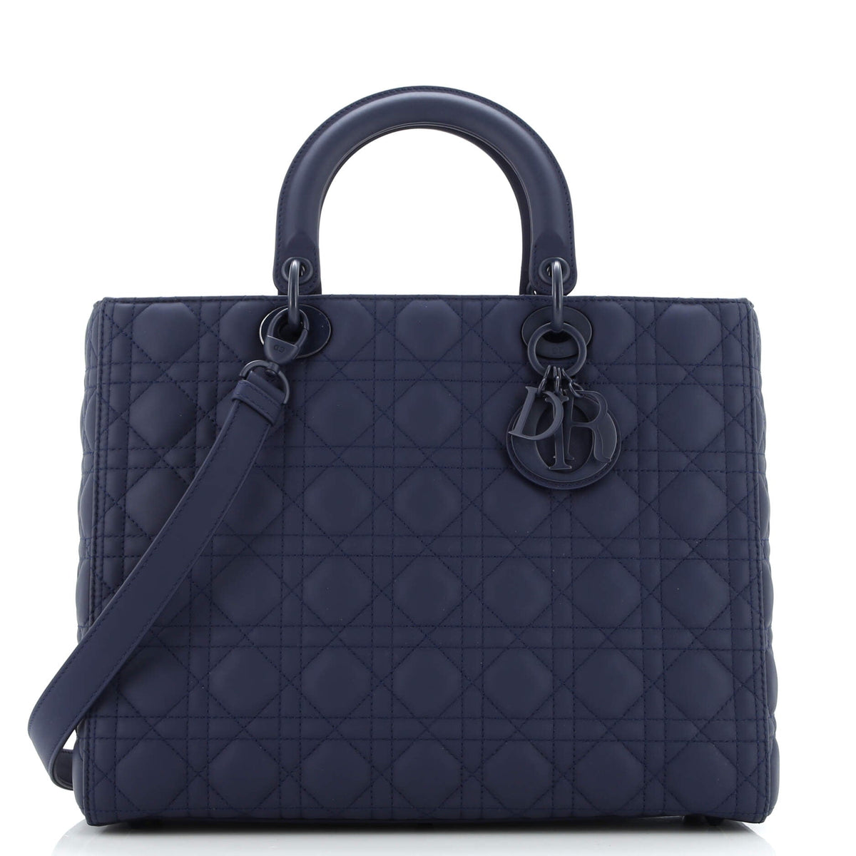 Ultra Matte Lady Dior Bag Cannage Quilt Calfskin Large