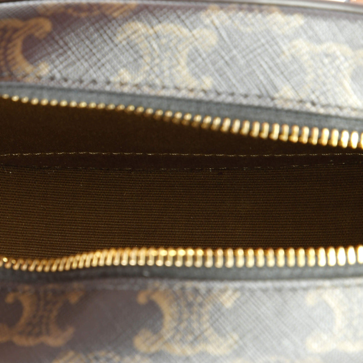 Triomphe Oval Crossbody Bag Triomphe Coated Canvas and Leather