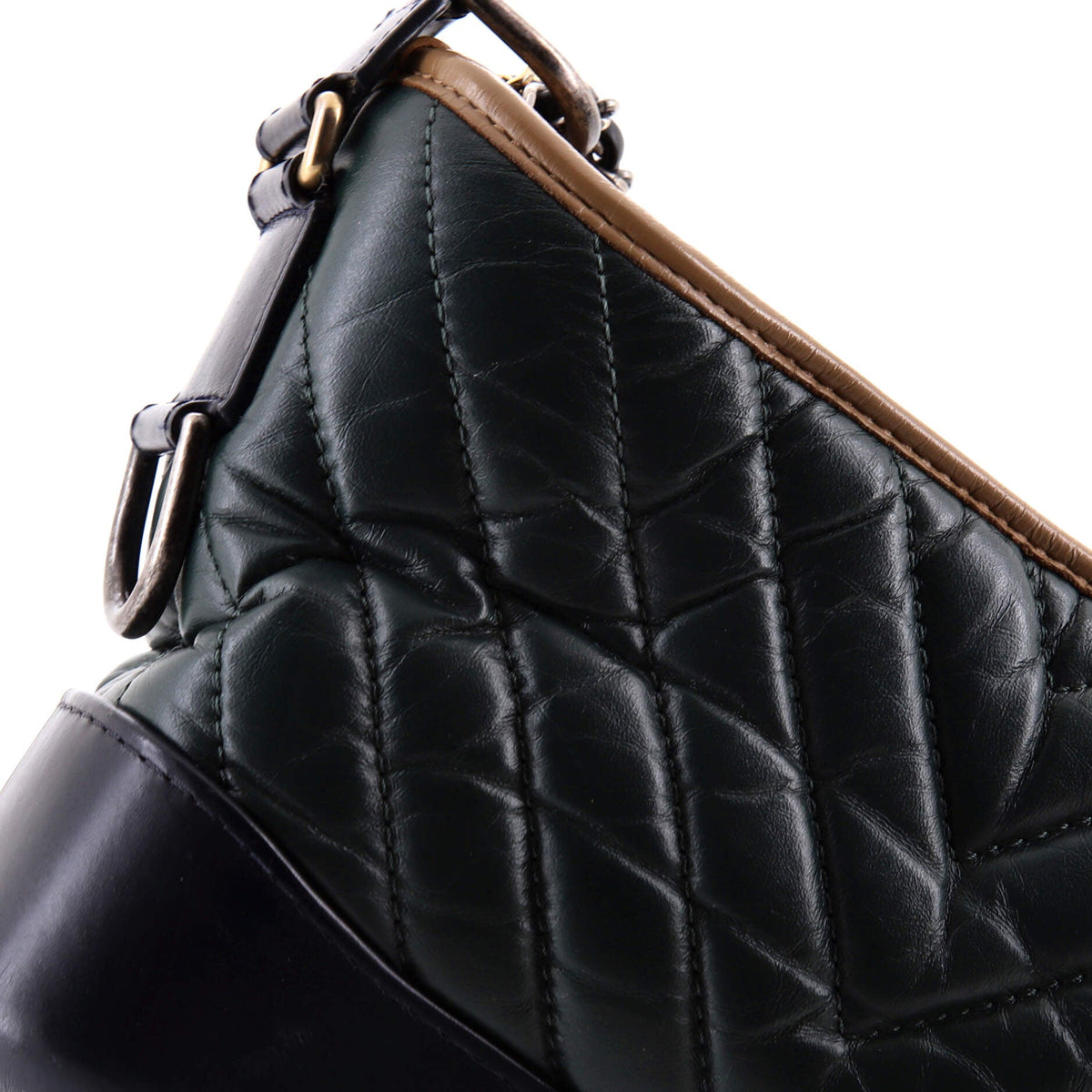 Gabrielle Hobo Chevron Aged Calfskin Small